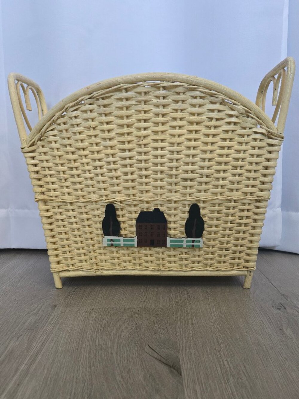 Vintage wicker magazine holder